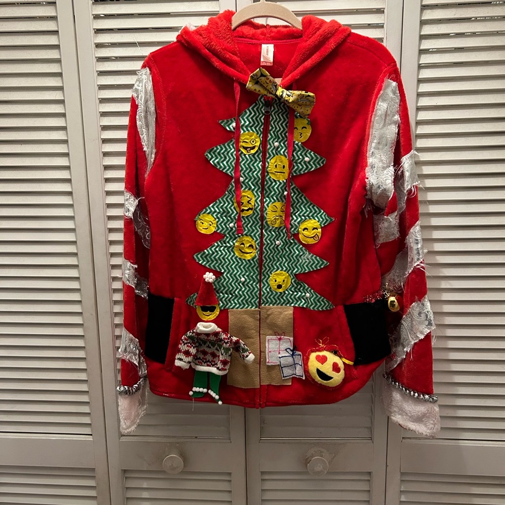 Ugly Sweater hoodie original with front and back design.